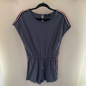 Casual, grey romper with stripe